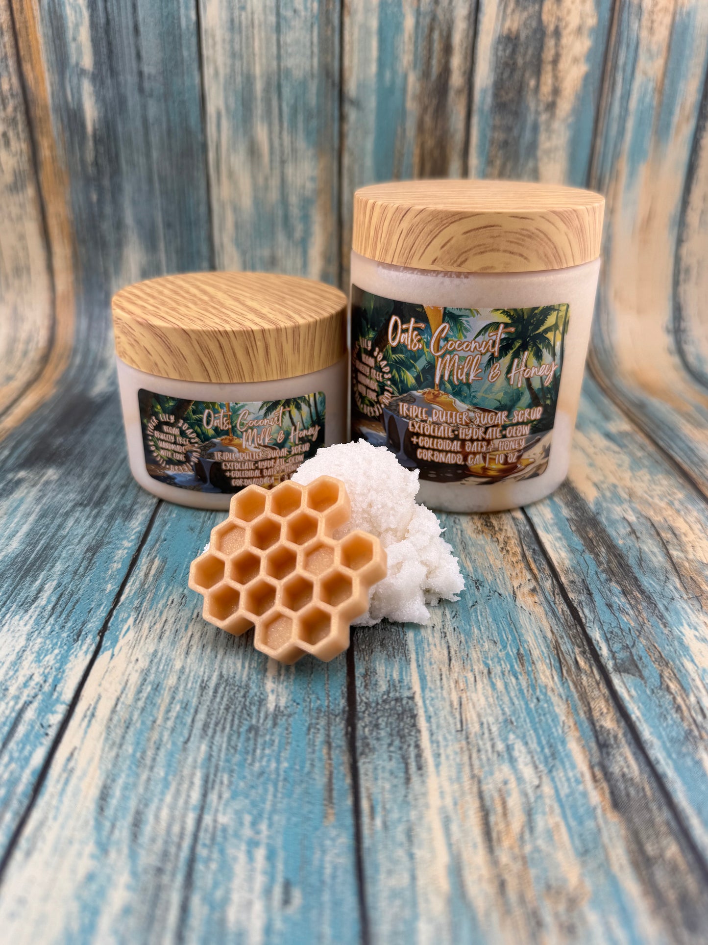 Oats, Coconut Milk, & Honey Sugar Scrub