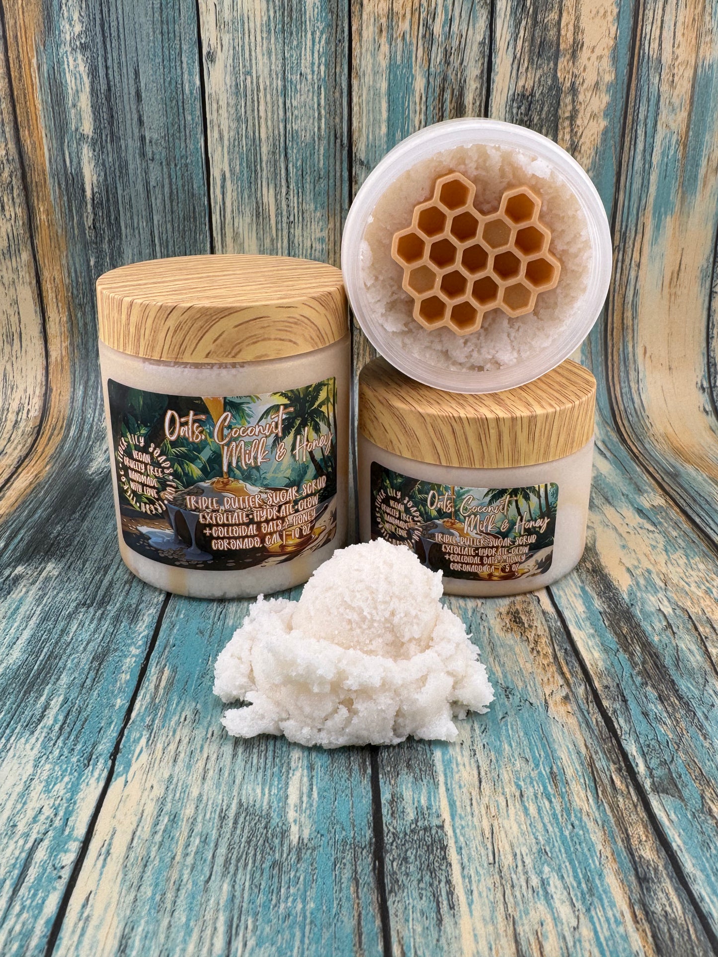 Oats, Coconut Milk, & Honey Sugar Scrub