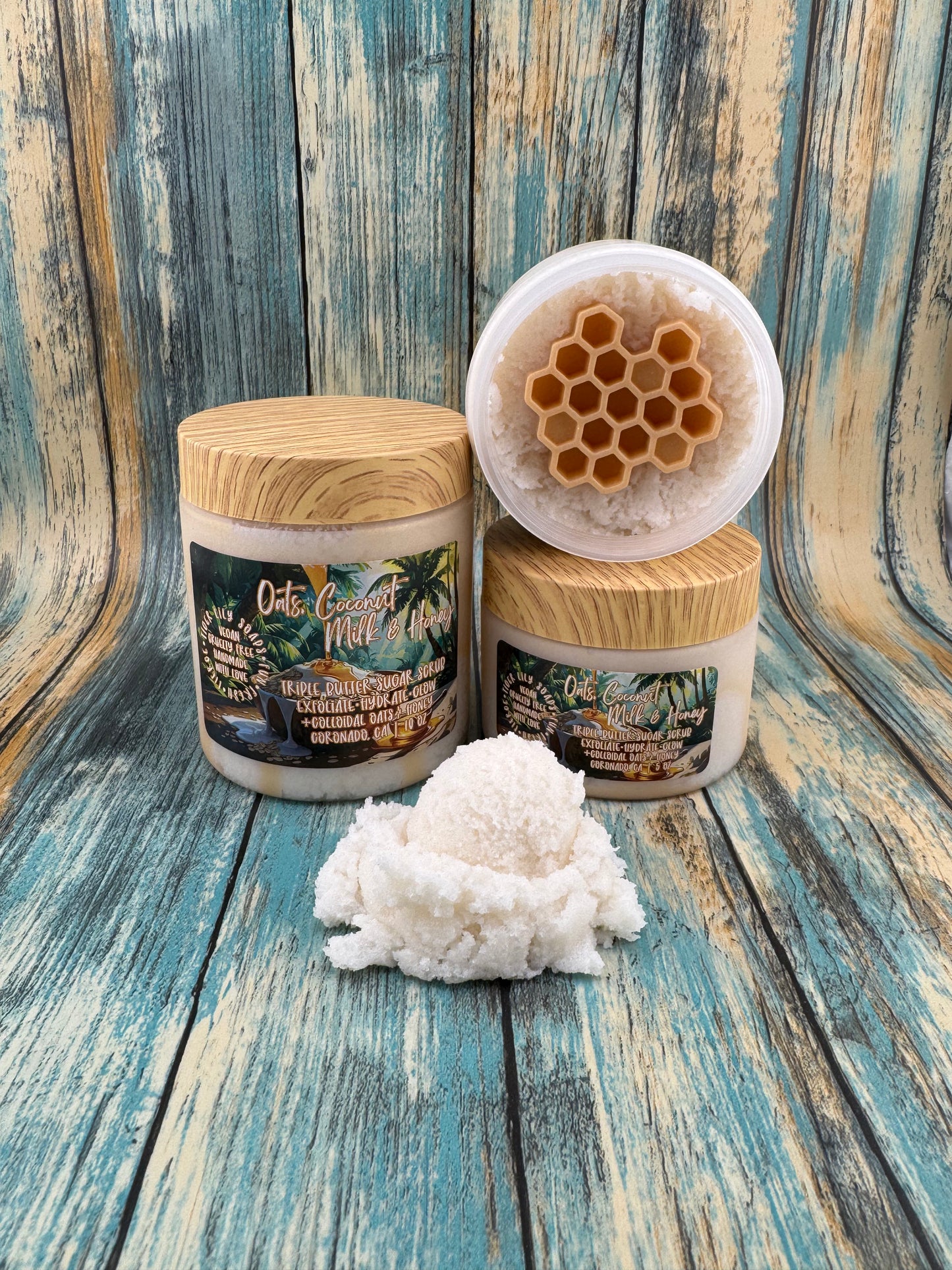 Oats, Coconut Milk, & Honey Sugar Scrub