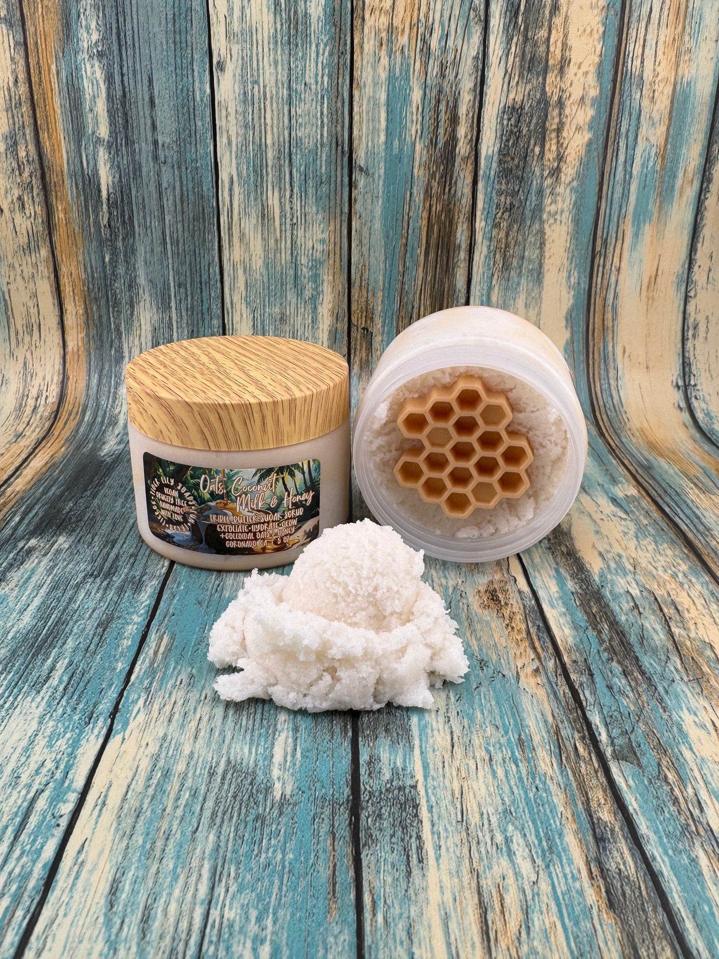 Oats, Coconut Milk, & Honey Sugar Scrub