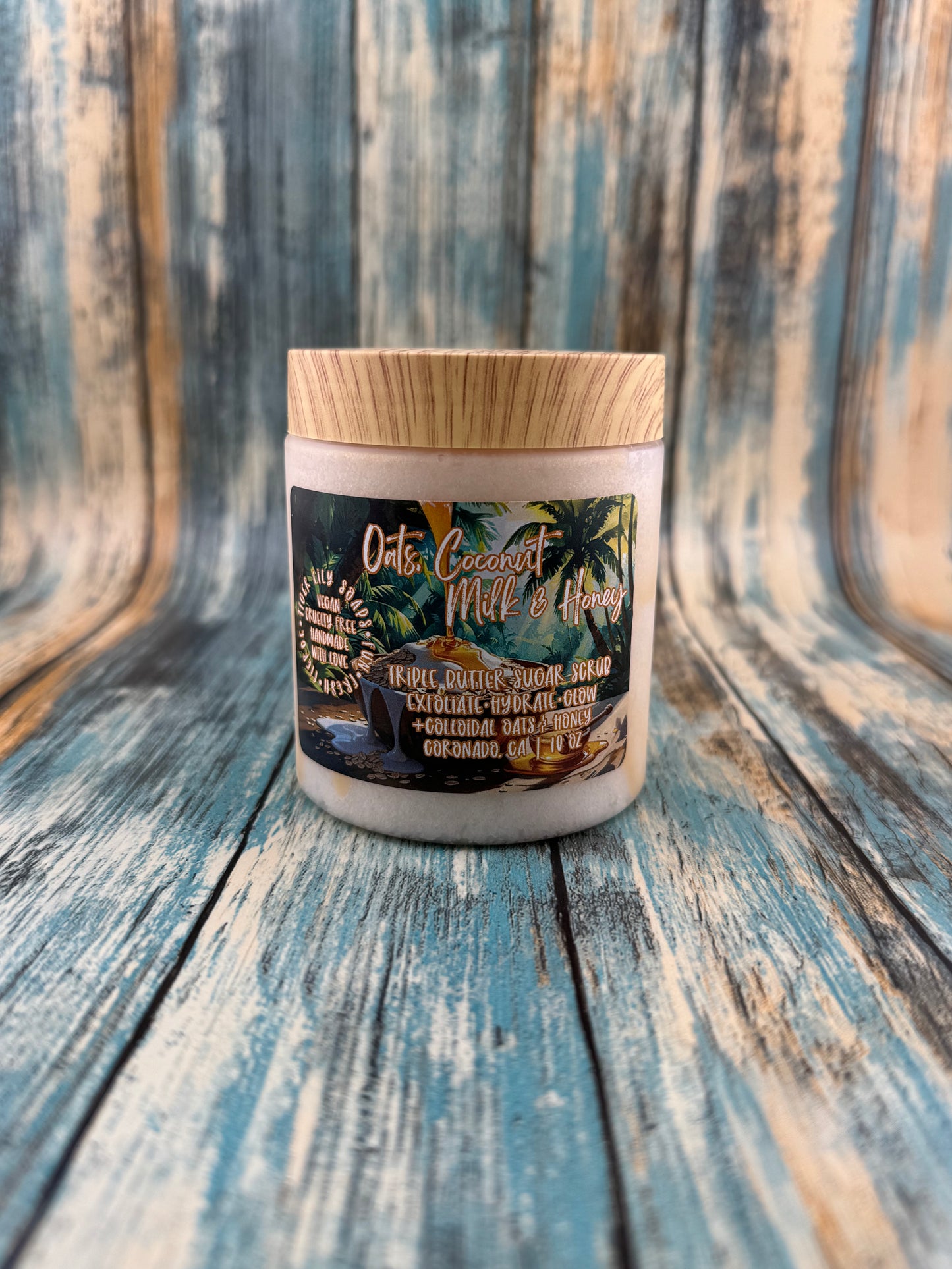 Oats, Coconut Milk, & Honey Sugar Scrub