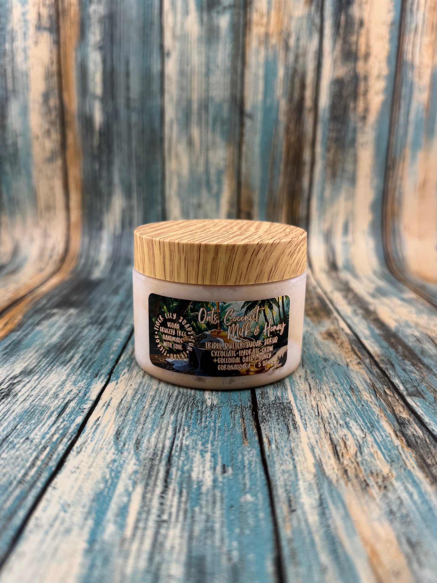 Oats, Coconut Milk, & Honey Sugar Scrub